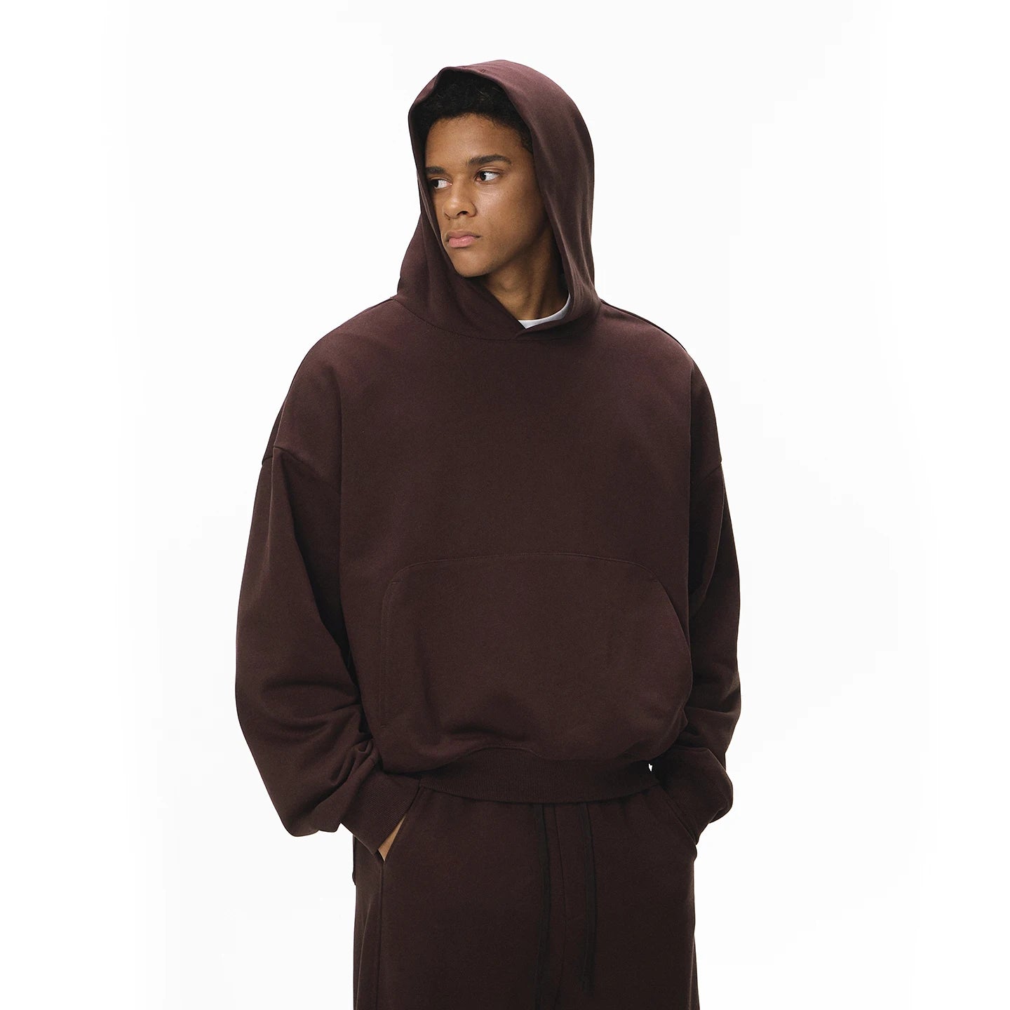 INFLATION 2025 Autumn Dragon Scale Hoodie Boxy Cropped 380GSM Oversized Pocket Sweatshirt Streetwear Men's Long Sleeve