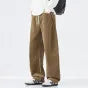 Loose Autumn Corduroy Pants for Men Fashion Korean Straight Casual Sweatpants Drawstring Comfortable Wide-leg Trousers Male