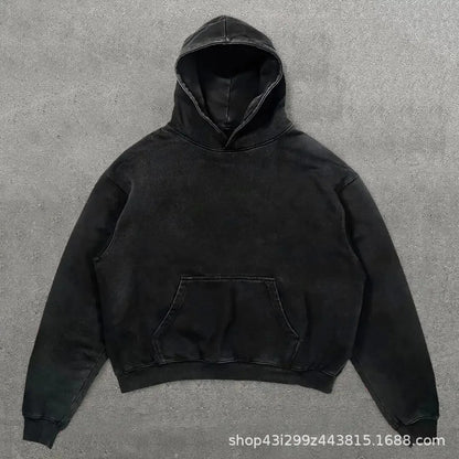 European and American Popular Skull Letter Printed Hoodie Harajuku Style Y2K Street Couple Outfit Spring and Autumn Hoodie