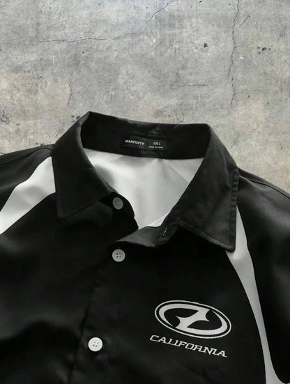 Y2K Harajuku Oversize V-neck shirt Men Fashion Ventilate Jersey Streetwear Retro Popular Hip Hop Casual sports shirt Vest Tops