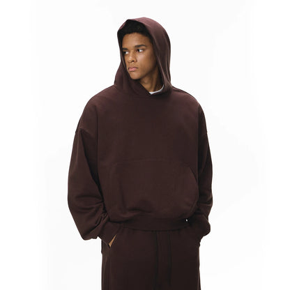 INFLATION 2025 Autumn Dragon Scale Hoodie Boxy Cropped 380GSM Oversized Pocket Sweatshirt Streetwear Men's Long Sleeve