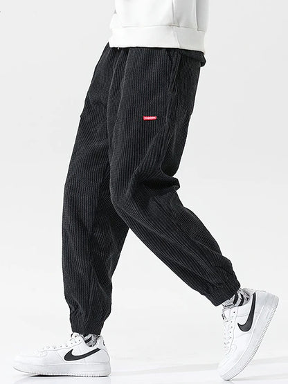 Baggy Corduroy Jogger Pants Men Tech Fleece Sweatpants Man Autumn Winter Casual Harem Pants Male Sport Thermal Trousers