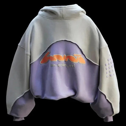 Retro Letter Hoodie – Oversized Harajuku Grunge Streetwear for Women