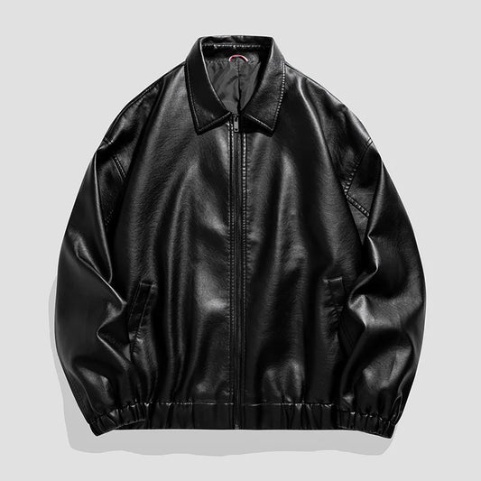 New Trendy Mens Leather Jacket Baseball Motorcycle Jacket American Style Autumn Windproof Leather Coat High Quality Fashion Coat