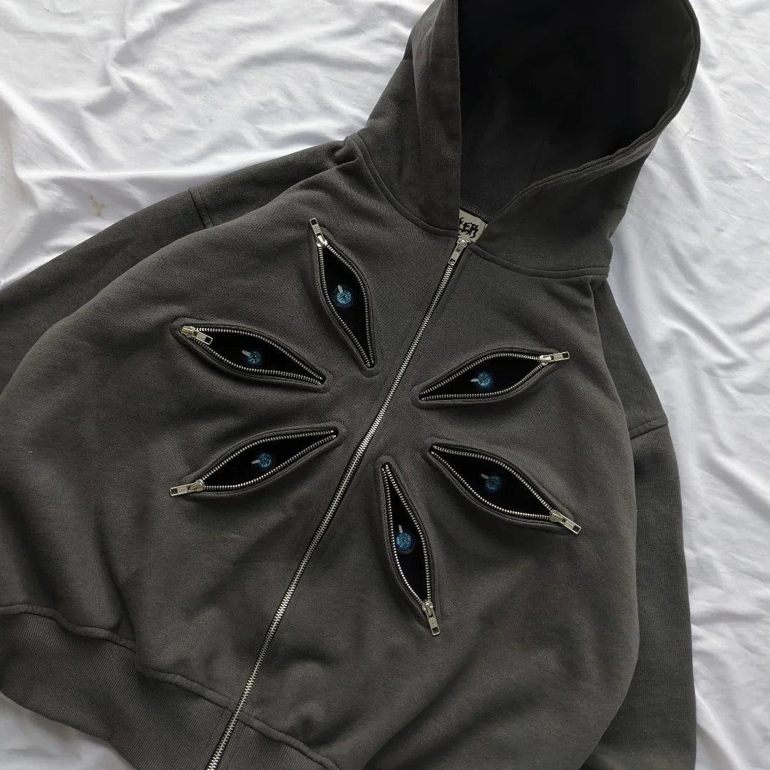 Wonkru Retro Patchwork Zipper Hoodie