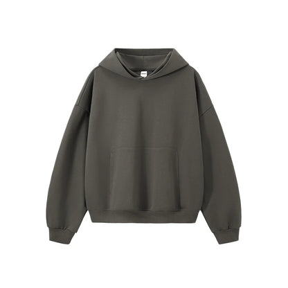 INFLATION 2025 Autumn Dragon Scale Hoodie Boxy Cropped 380GSM Oversized Pocket Sweatshirt Streetwear Men's Long Sleeve