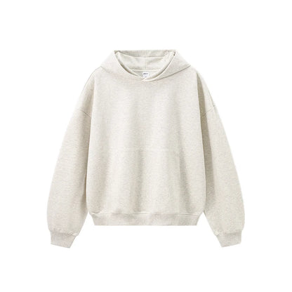 INFLATION 2025 Autumn Dragon Scale Hoodie Boxy Cropped 380GSM Oversized Pocket Sweatshirt Streetwear Men's Long Sleeve