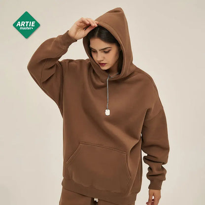 Women's Long Sleeve Hoodie Set Winter Hoodies Brown Clothes Woman Loose Solid Color Winter Cotton Outdoor Women Hoody For Girl