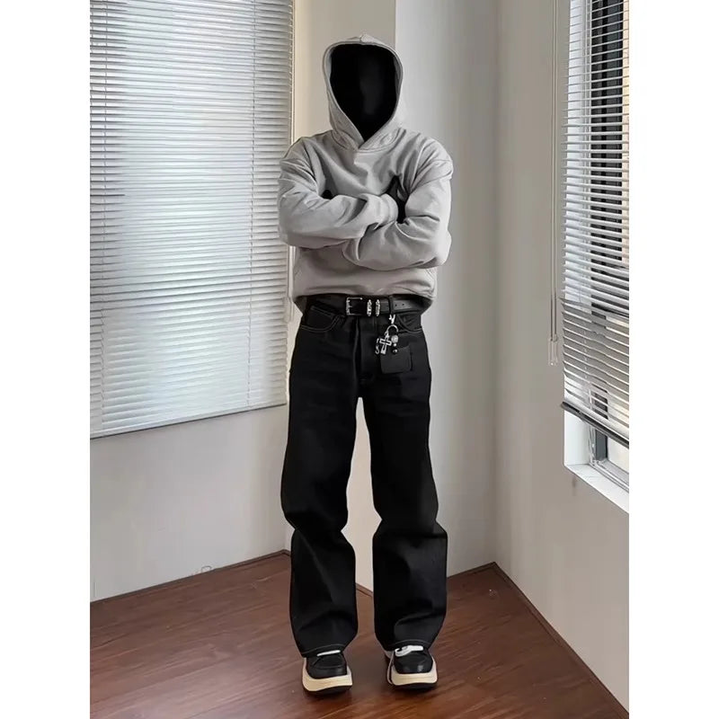 American Sle Heavyweight ort Wide Boxy Men's Hoodie Spring Cleanfit Hooded Sweatirt Jaet Layering Base Layer irt