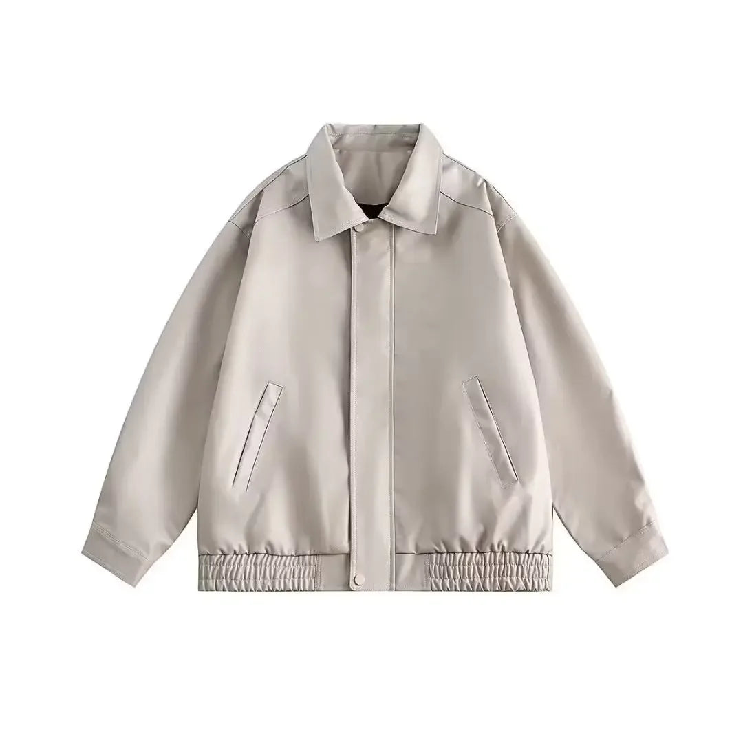 Vintage Spring Autumn New Leather Jacket For Men Pu Leather Trainer Bomber Jacket American Style Loose-fit Motorcycle Wear