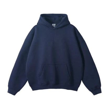 Hoodie For Girl Fleece-Lined Winter Blue Hoodies Set Women Clothes long Sleeve Loose Solid Color Clothes Cotton Women's Clothing