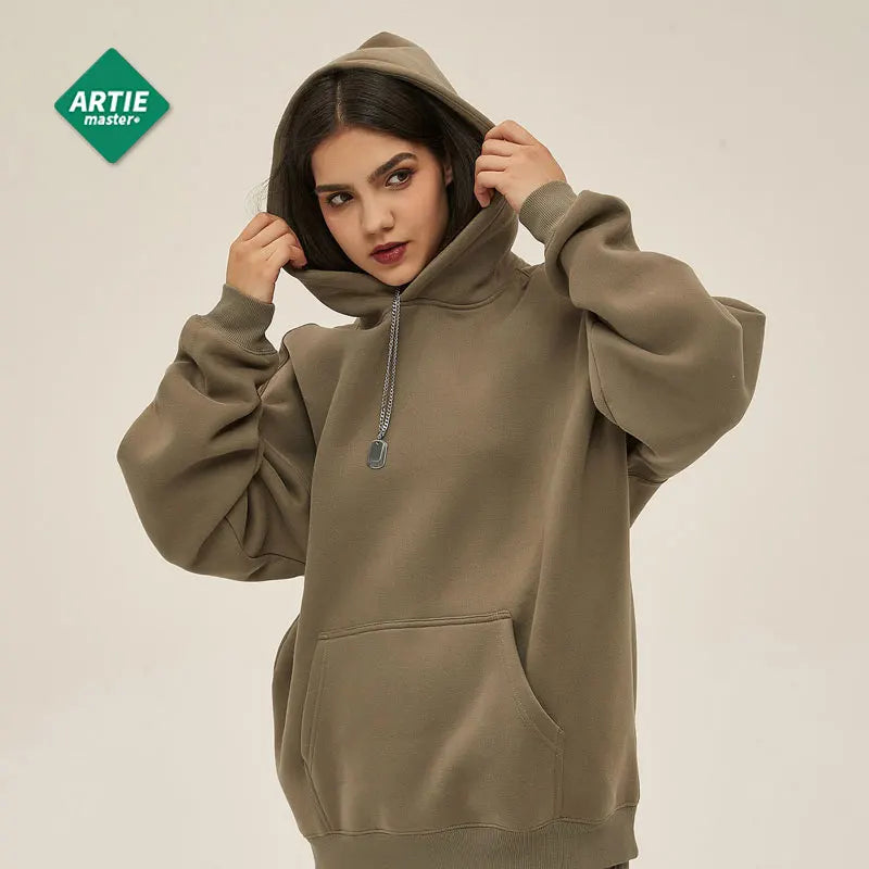 Women's Long Sleeve Hoodie Set Winter Hoodies Brown Clothes Woman Loose Solid Color Winter Cotton Outdoor Women Hoody For Girl