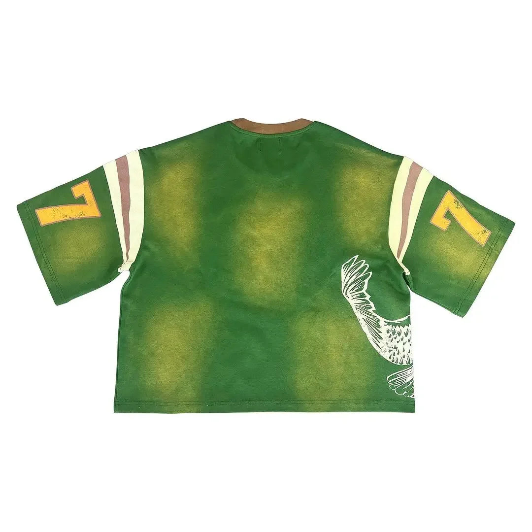 American Retro Gothic Fashion Summer Casual Hip-hop Splicing T-shirt Men's Y2K Personalized Street Retro Sports Jersey Top