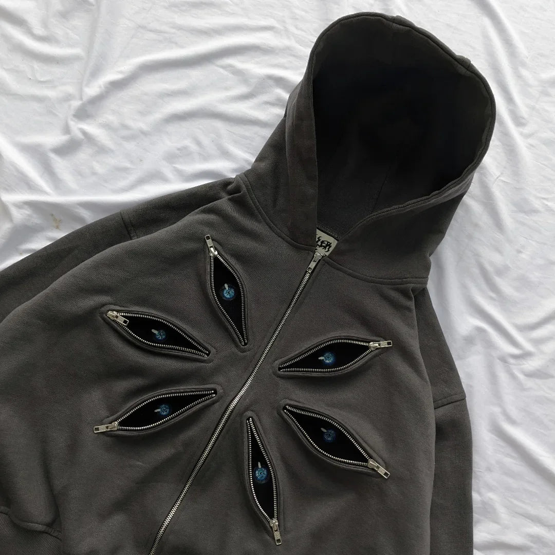 Wonkru Retro Patchwork Zipper Hoodie
