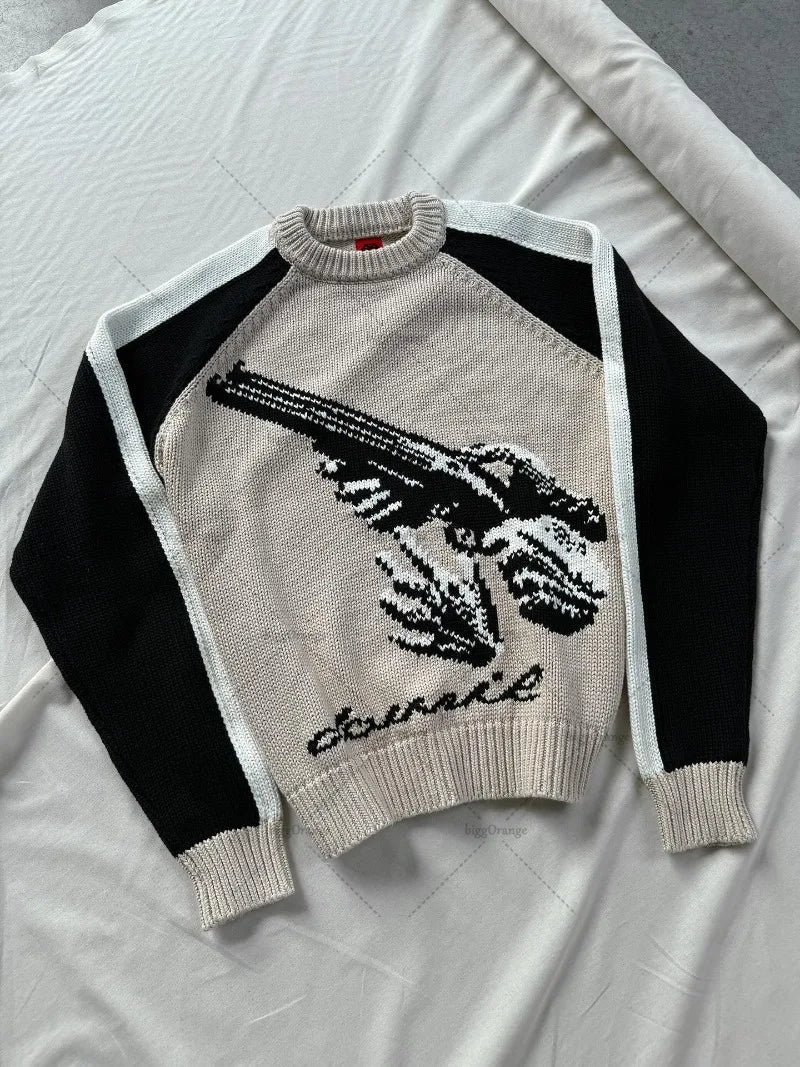 Wonkru Striped Embroidered Sweater