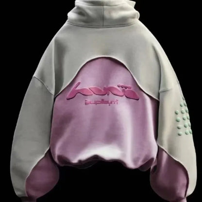 Retro Letter Hoodie – Oversized Harajuku Grunge Streetwear for Women