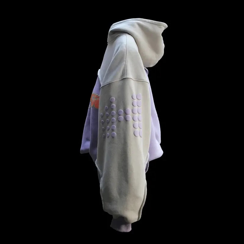 Harajuku Baggy Hoodie Y2K Letter Pattern Printed Splicing Design Sweatshirt Gothic Vintage Men Women Oversized Casual Pullover