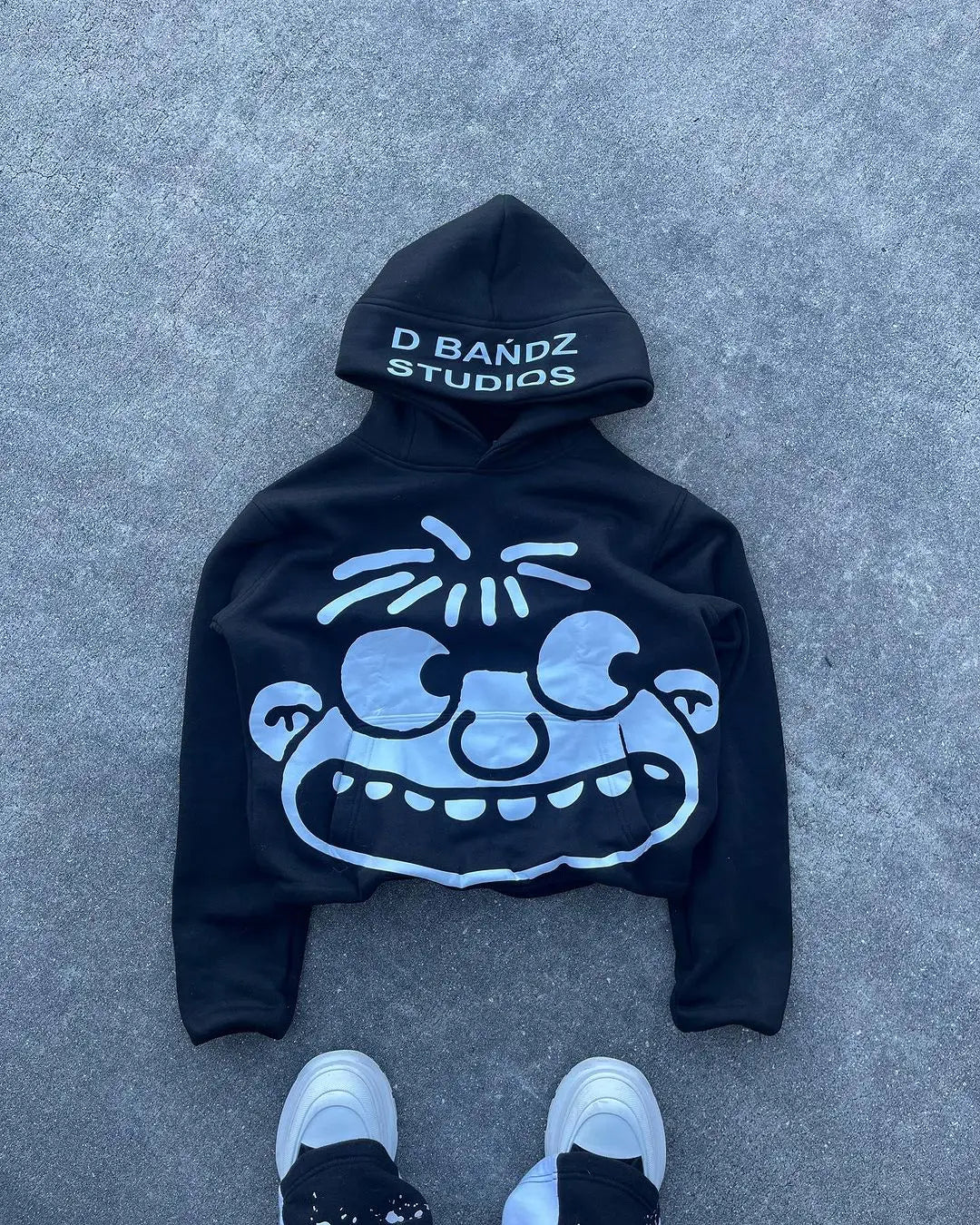 Skeleton Street hip-hop Gothic rock Harajuku American personality trend autumn men and women casual loose washing sweatshirt