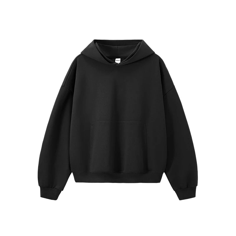 INFLATION 2025 Autumn Dragon Scale Hoodie Boxy Cropped 380GSM Oversized Pocket Sweatshirt Streetwear Men's Long Sleeve