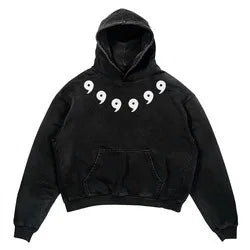 European and American Popular Skull Letter Printed Hoodie Harajuku Style Y2K Street Couple Outfit Spring and Autumn Hoodie