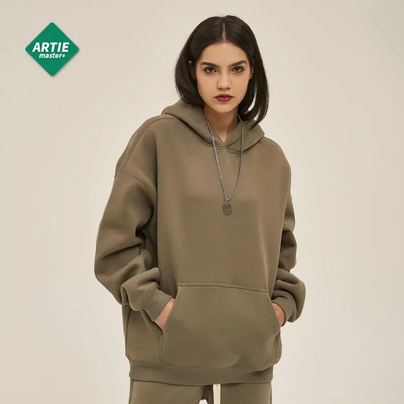 Women's Long Sleeve Hoodie Set Winter Hoodies Brown Clothes Woman Loose Solid Color Winter Cotton Outdoor Women Hoody For Girl