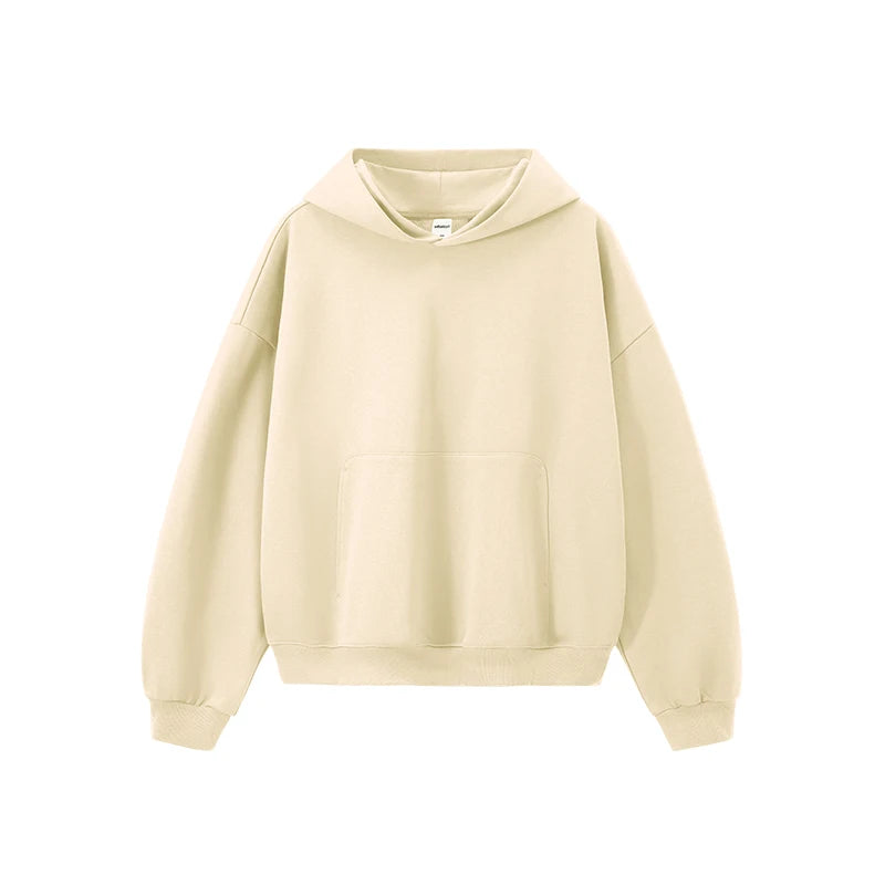 INFLATION 2025 Autumn Dragon Scale Hoodie Boxy Cropped 380GSM Oversized Pocket Sweatshirt Streetwear Men's Long Sleeve