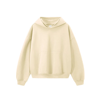 INFLATION 2025 Autumn Dragon Scale Hoodie Boxy Cropped 380GSM Oversized Pocket Sweatshirt Streetwear Men's Long Sleeve