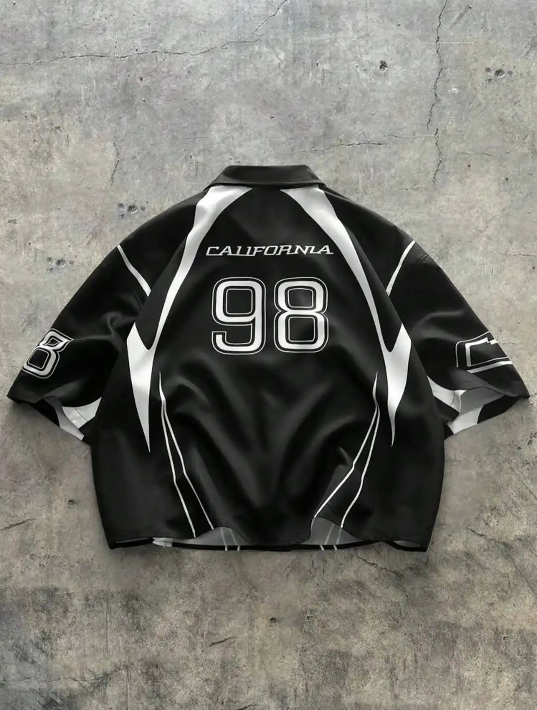 Y2K Harajuku Oversize V-neck shirt Men Fashion Ventilate Jersey Streetwear Retro Popular Hip Hop Casual sports shirt Vest Tops