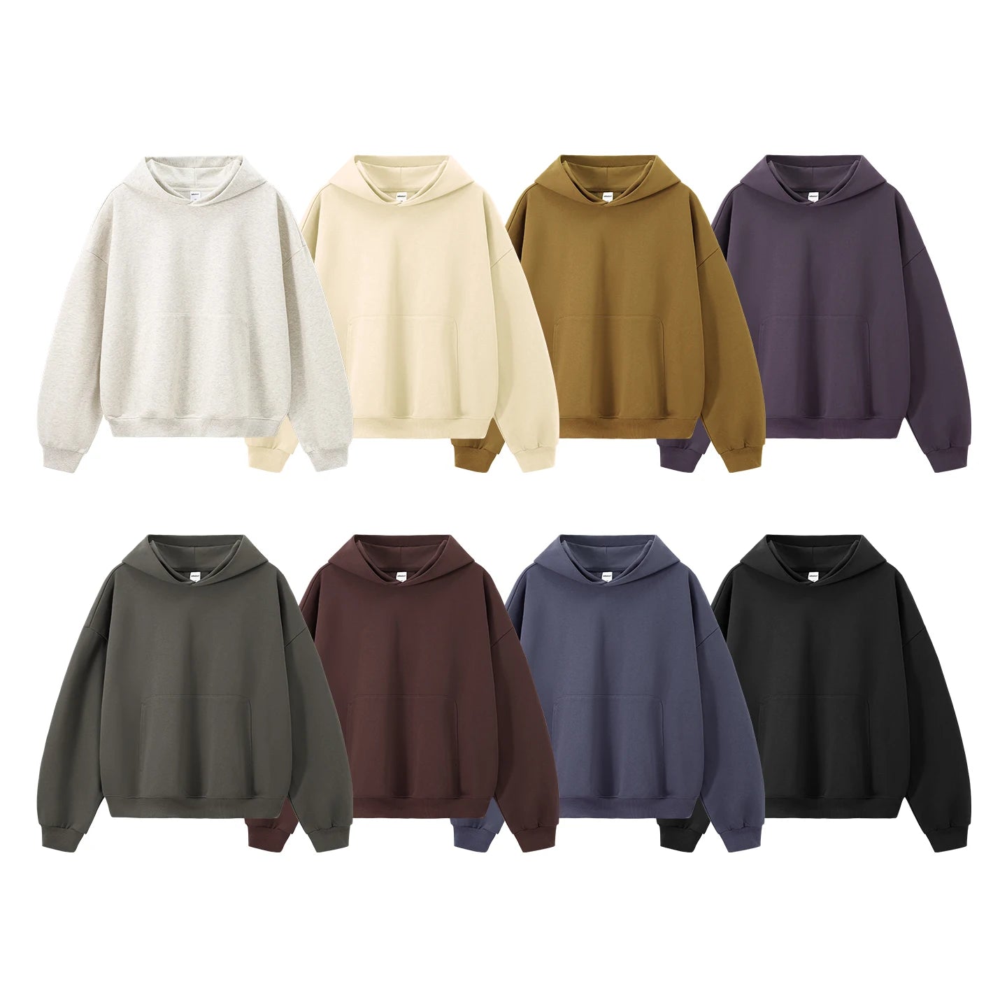 INFLATION 2025 Autumn Dragon Scale Hoodie Boxy Cropped 380GSM Oversized Pocket Sweatshirt Streetwear Men's Long Sleeve