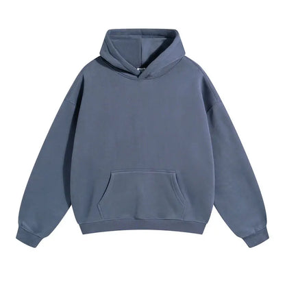 Hoodie For Girl Fleece-Lined Winter Blue Hoodies Set Women Clothes long Sleeve Loose Solid Color Clothes Cotton Women's Clothing