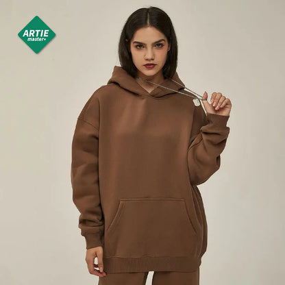 Women's Long Sleeve Hoodie Set Winter Hoodies Brown Clothes Woman Loose Solid Color Winter Cotton Outdoor Women Hoody For Girl